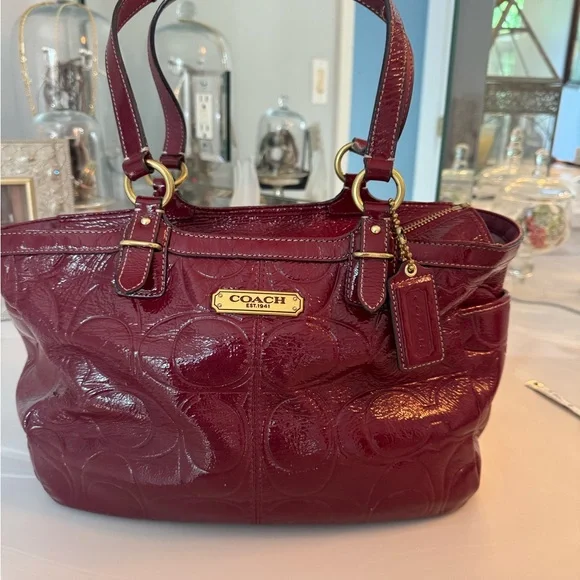 Coach | Bags | Coach Red Shoulder Bag With Elegant Glossy Coach | Bags | Coach Red Shoulder Bag With Elegant Glossy
